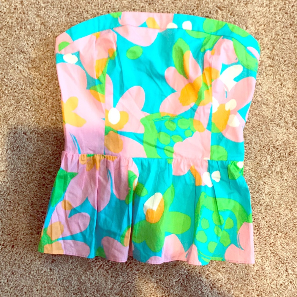 Lily Pulitzer Strapless peplum top